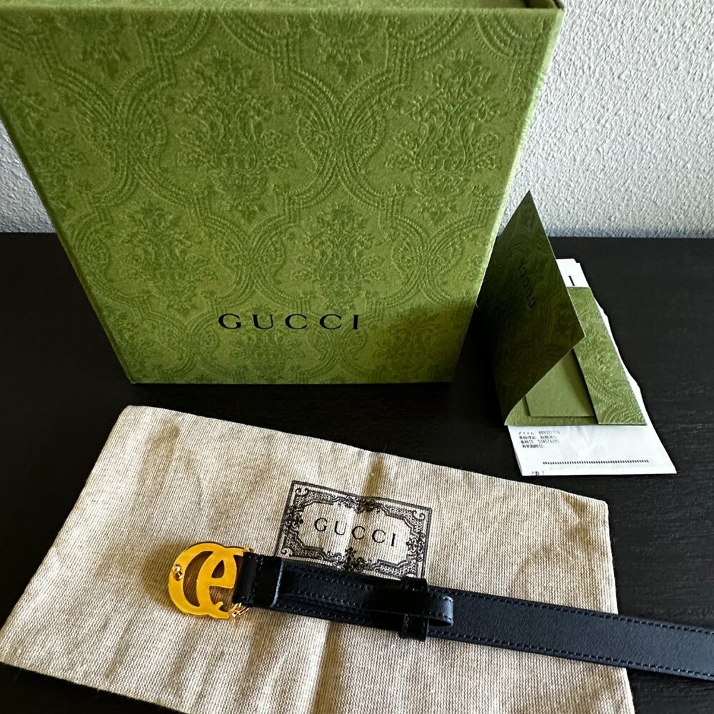 Gucci Black Belt 80x32mm - Picture 7 of 9